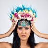 stunning headdress with an attached jewelled head chain feature